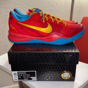 Nike Kobe VIII Protro Red and Blue Shoes